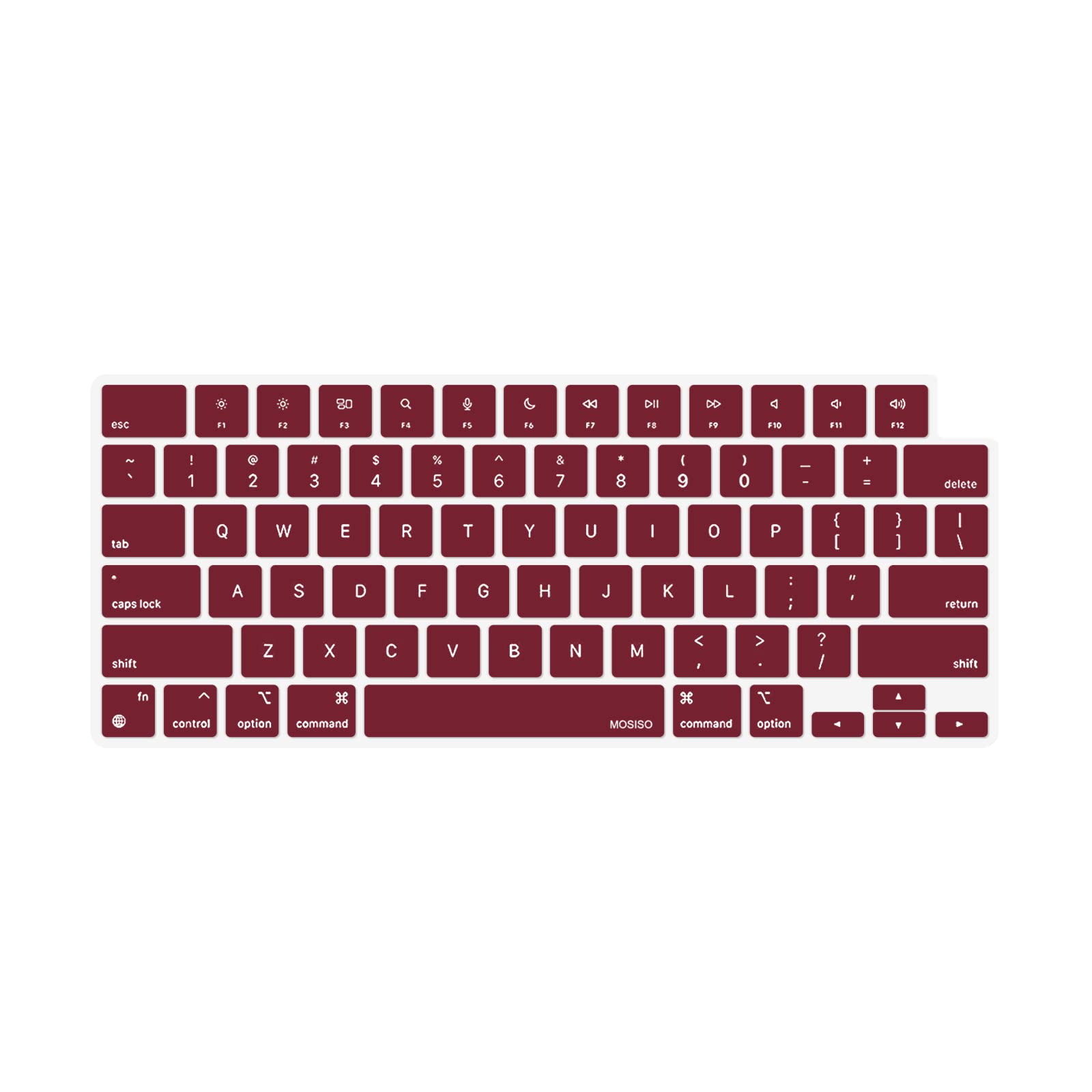 Keyboard Cover Skin For MacBook Air Pro 13 13.6 14 15.3 16 A2442 A2779 A2485 A2780 A2681 A2941 M1 M2 2021 to 2023 Wine Red - SuperSaverAU - view 1