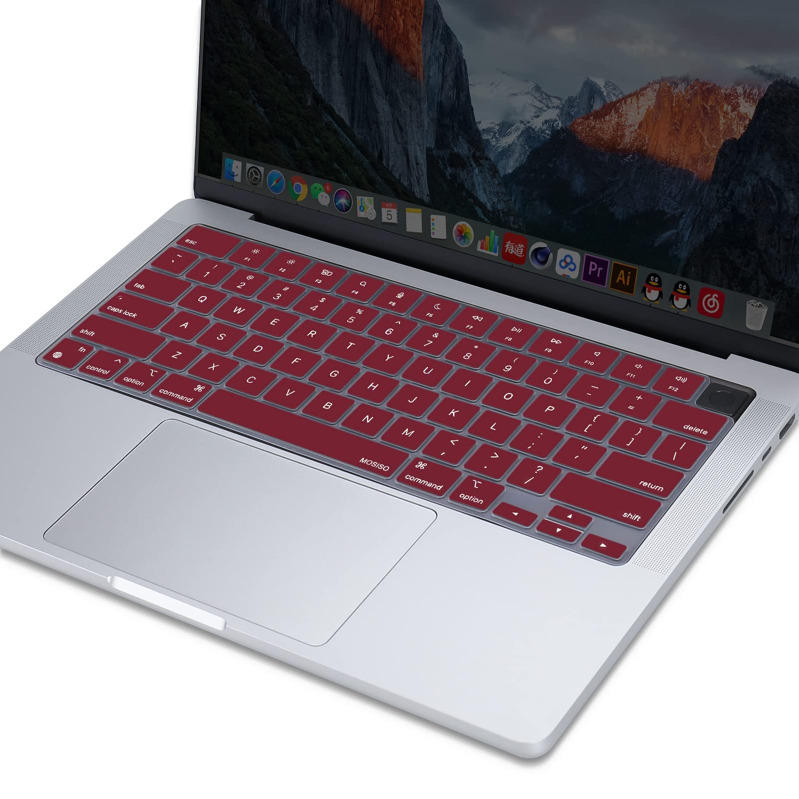 Keyboard Cover Skin For MacBook Air Pro 13 13.6 14 15.3 16 A2442 A2779 A2485 A2780 A2681 A2941 M1 M2 2021 to 2023 Wine Red - SuperSaverAU - view 6