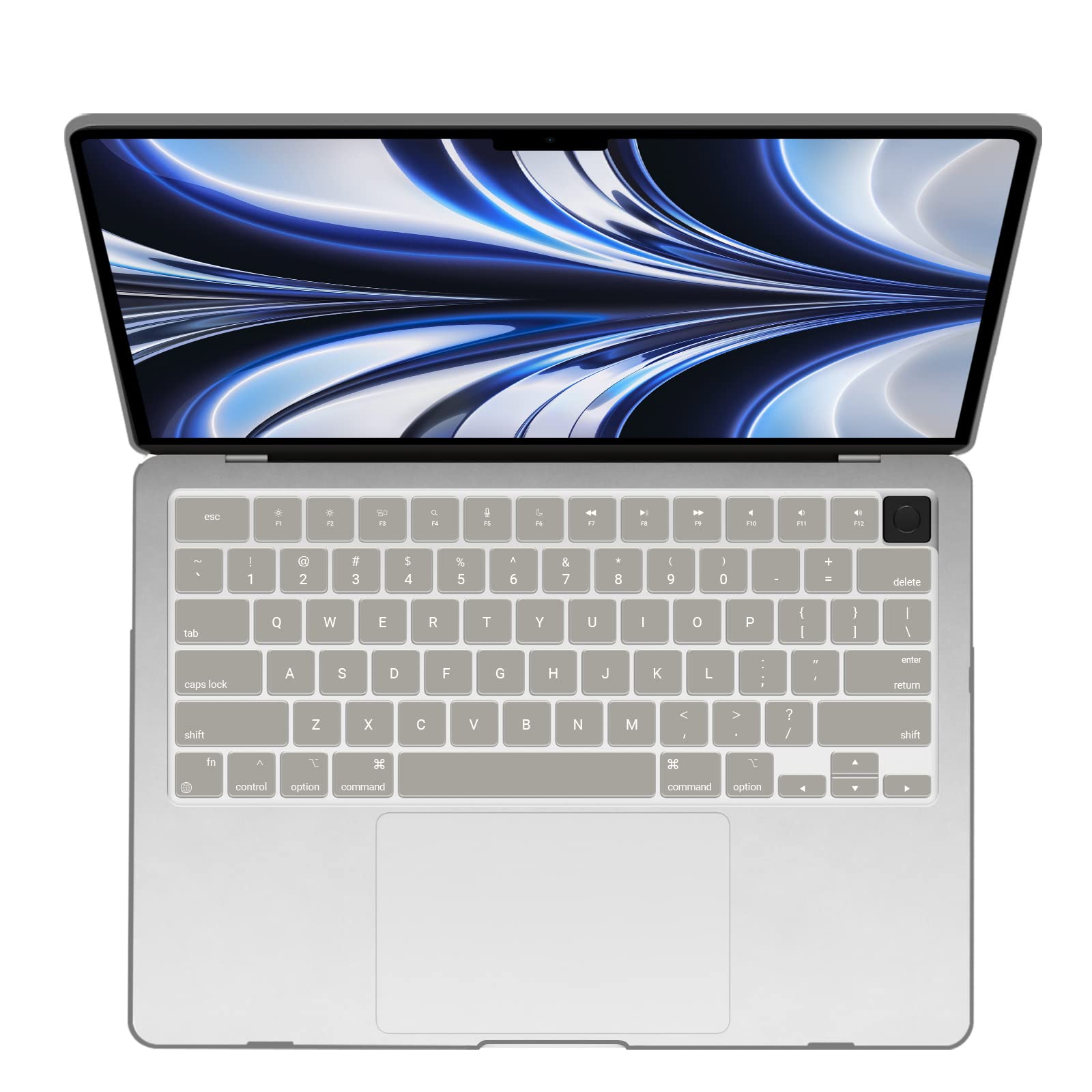 Suitable for 2023 2022 MacBook Air 13 inch case M2 Model A2681 Hard Shell Case Keyboard Cover Grey - SuperSaverAU - view 10