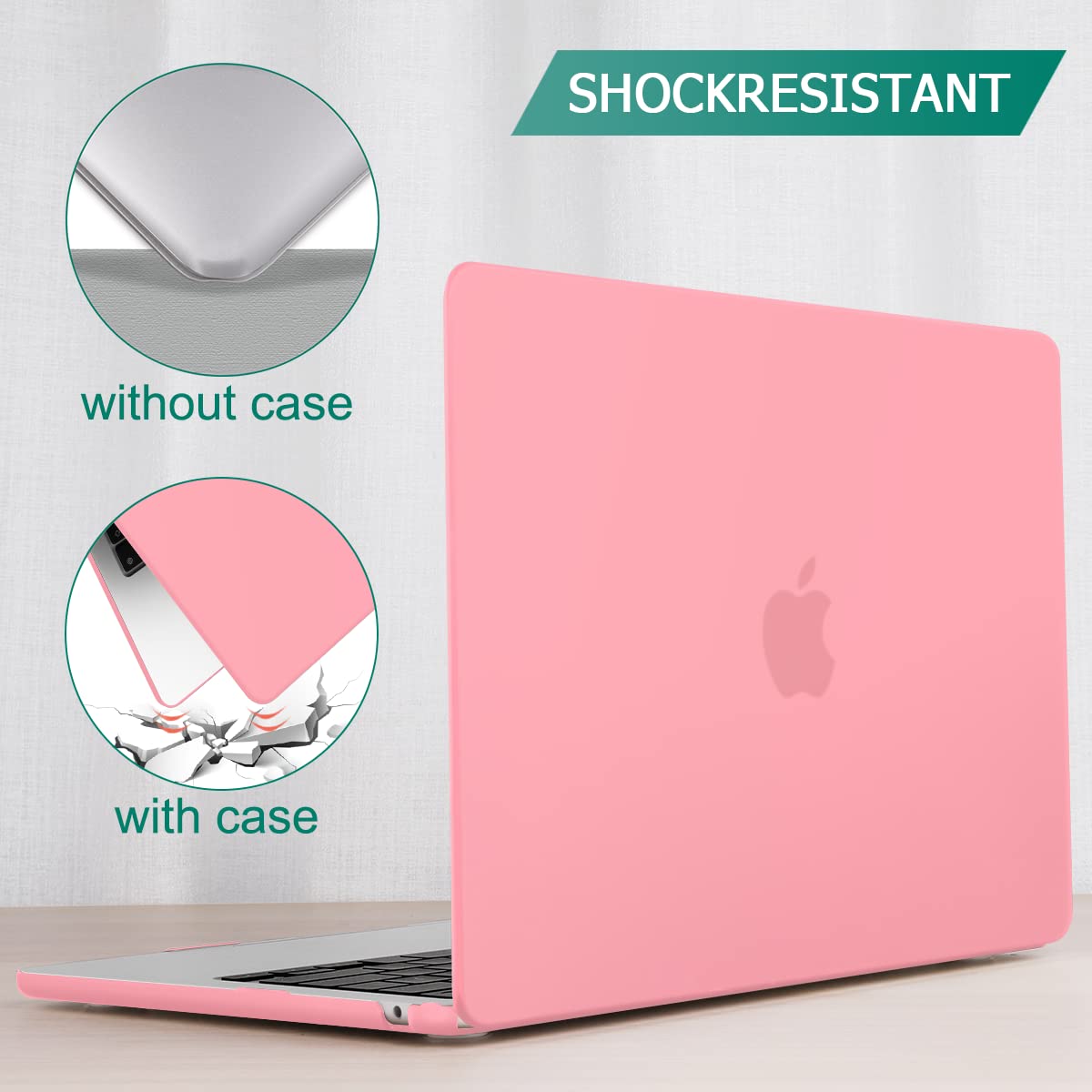 Suitable for 2023 2022 MacBook Air 13 inch case M2 Model A2681 Hard Shell Case Keyboard Cover Pink - SuperSaverAU - view 9