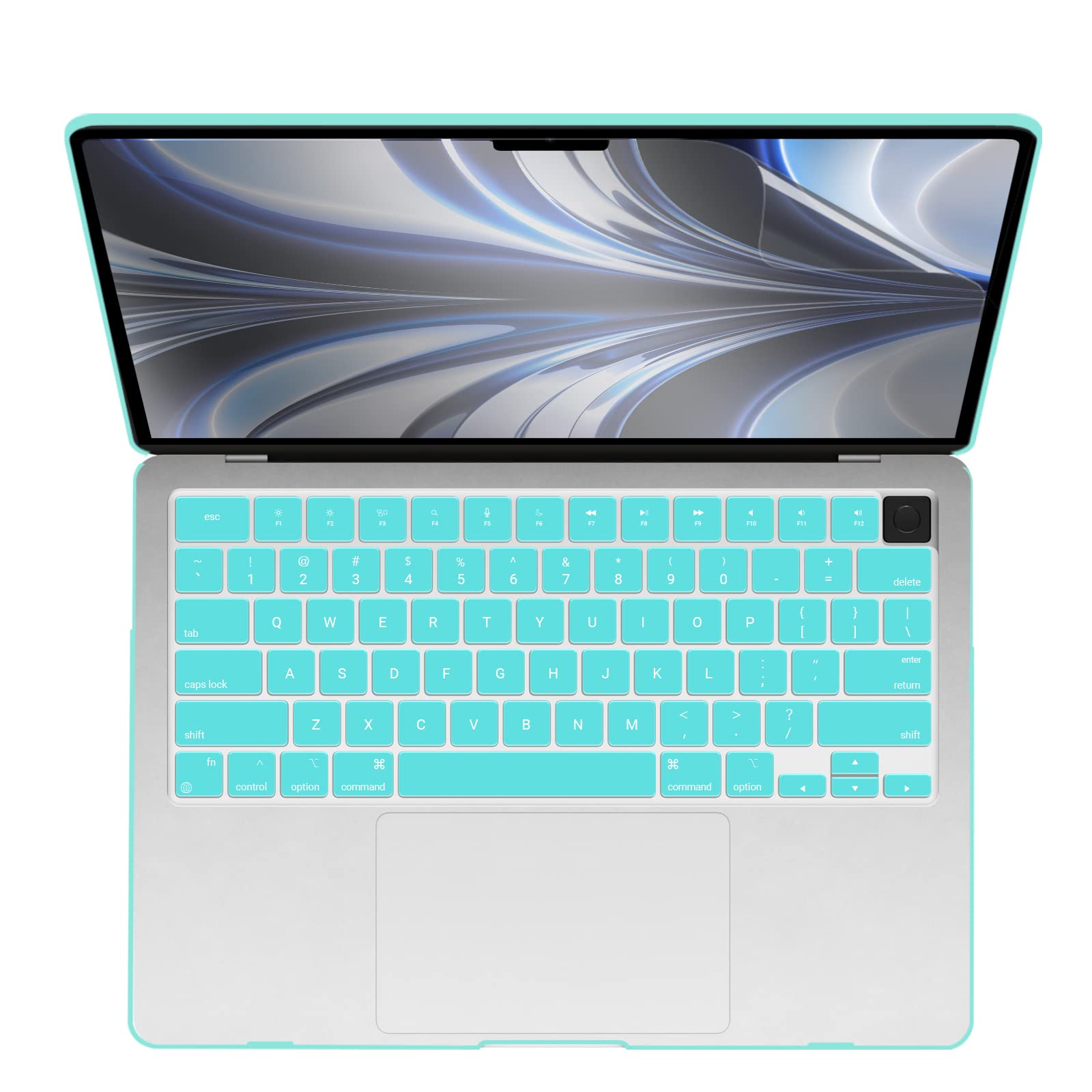 Suitable for 2023 2022 MacBook Air 13 inch case M2 Model A2681 Hard Shell Case Keyboard Cover Turquoise - SuperSaverAU - view 10