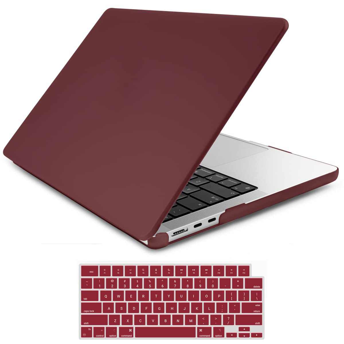 Suitable for 2023 2022 MacBook Air 13 inch case M2 Model A2681 Hard Shell Case Keyboard Cover Wine Red - SuperSaverAU - view 1