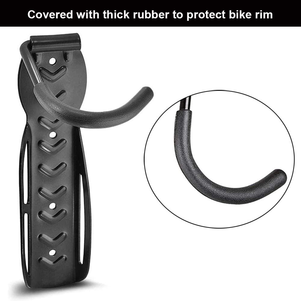 Bicycle Wall Hook 26cm x 4cm x 13cm, Rubber Coated, Stable Design, 600g - SuperSaverAU - view 4