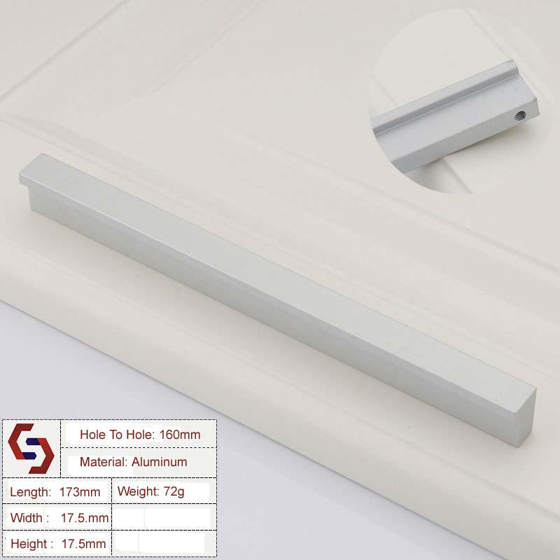 Zinc Kitchen Cabinet Handle Pull, Modern Silver 160mm, Laser Edging Design - SuperSaverAU - view 2