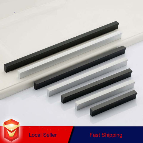 Zinc Kitchen Cabinet Pull Handle, Modern Silver 224mm, Laser Edging Design - SuperSaverAU - view 1
