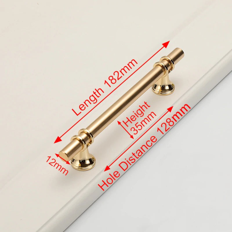 Luxury Design Gold Kitchen Cabinet Pull Handle 128MM, Modern Zinc Alloy - SuperSaverAU - view 2