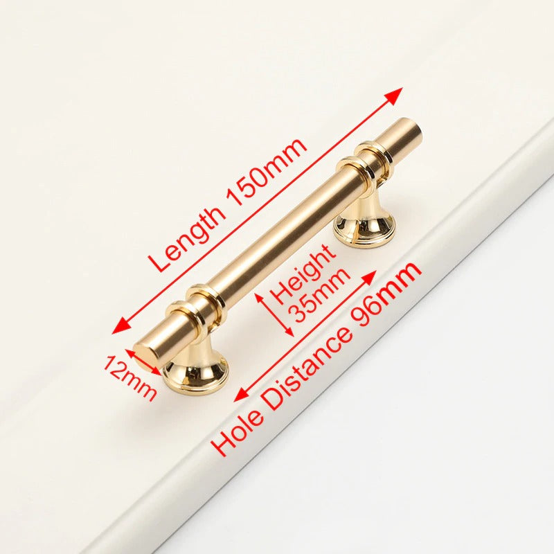 Luxury Design Gold Kitchen Cabinet Handle Pull 96MM - Modern Zinc Alloy - SuperSaverAU - view 4
