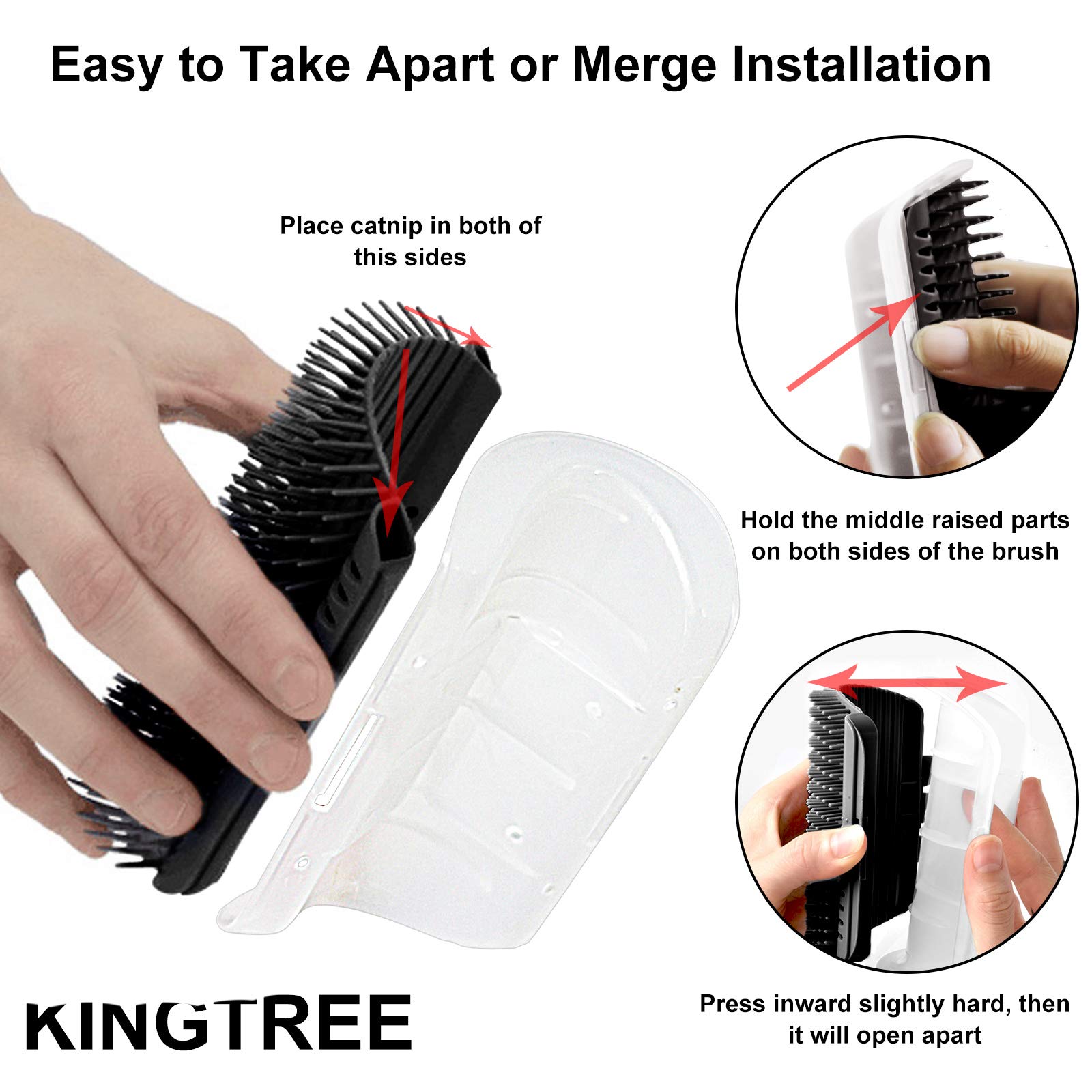 Cat Self Groomer Wall Corner Scratcher Comb with Catnip, 13cm x 8cm x 5cm - SuperSaverAU - view 4