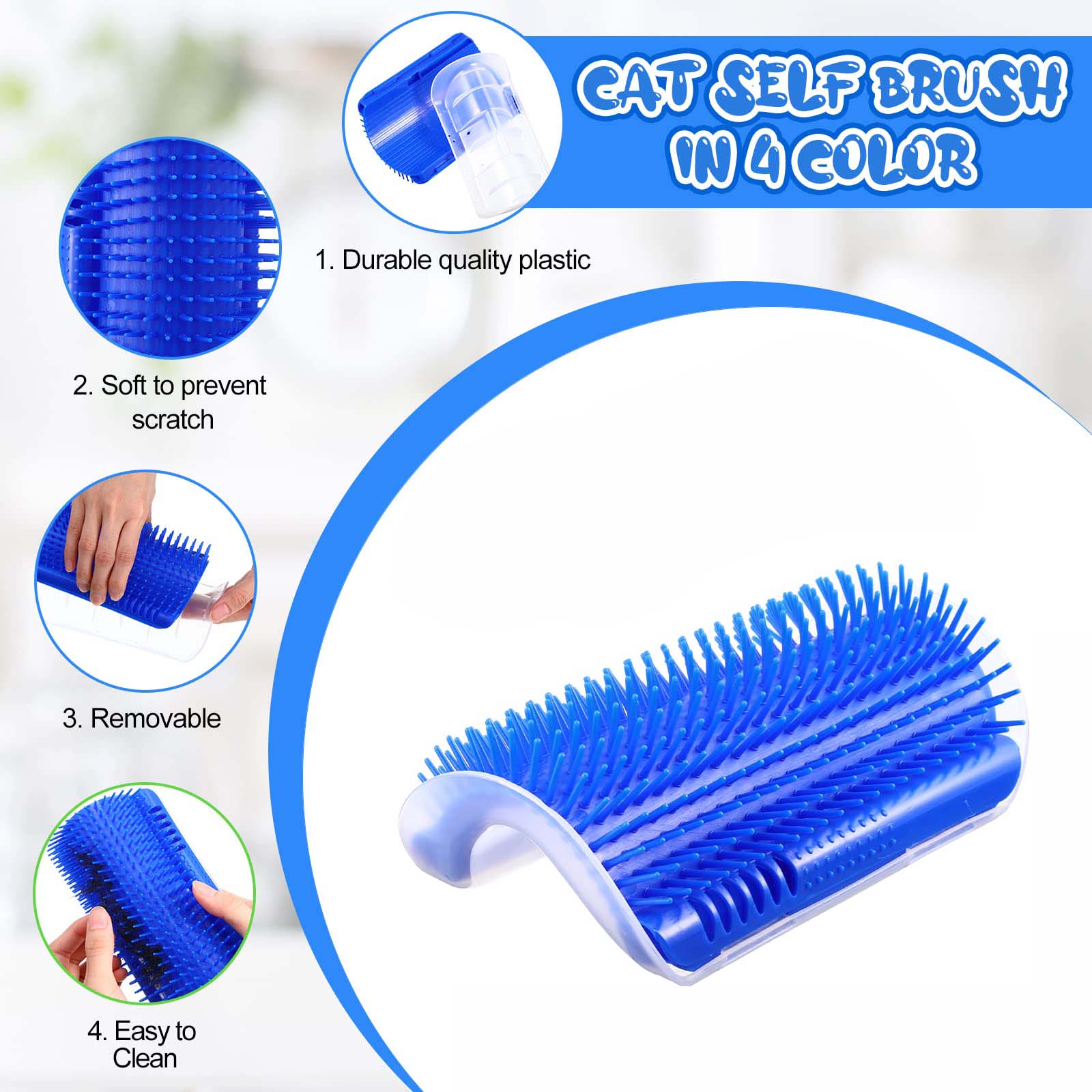 Cat Self Groomer Wall Corner Scratcher Comb with Catnip, 13cm x 8cm x 5cm - SuperSaverAU - view 7