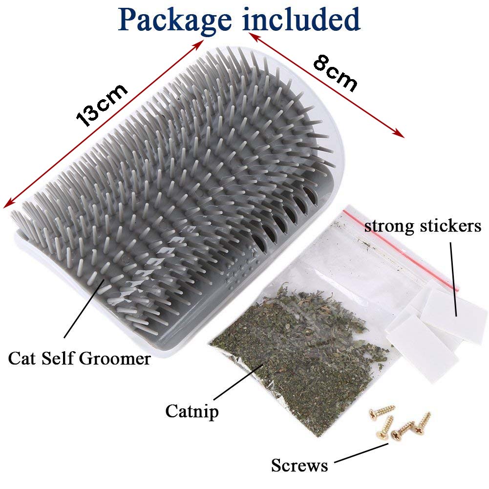 Cat Self Groomer Wall Corner Scratcher Comb with Catnip, 13cm x 8cm x 5cm - SuperSaverAU - view 7
