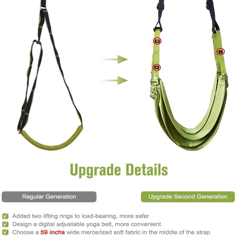 Premium Yoga Stretch Strap Door Swing Trainer for Flexibility - Green
