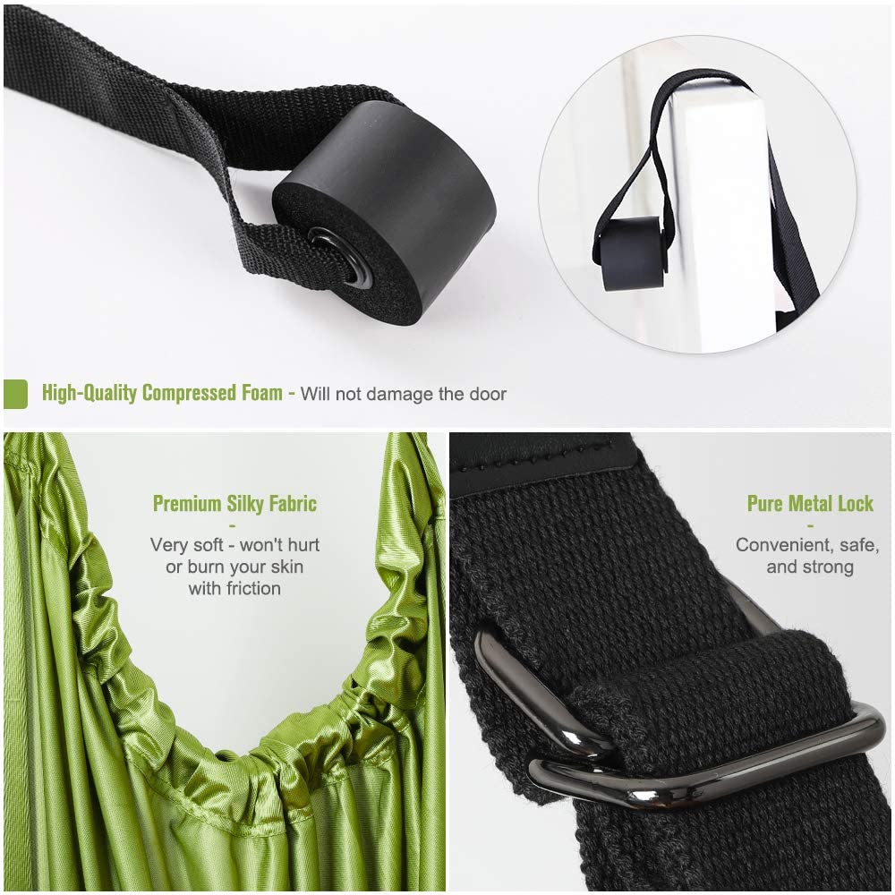 Premium Yoga Stretch Strap Door Swing Trainer for Flexibility - Green