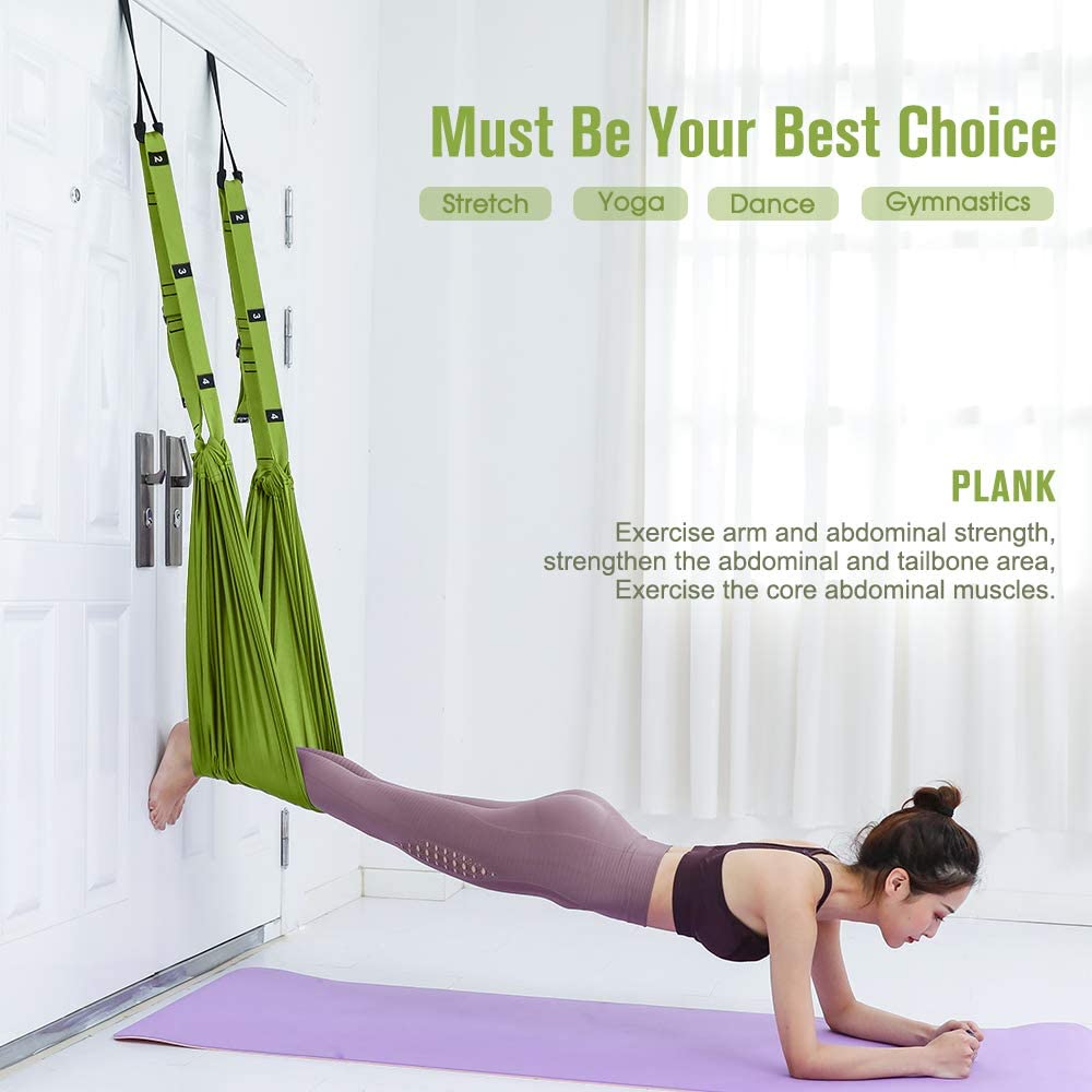 Premium Yoga Stretch Strap Door Swing Trainer for Flexibility - Green