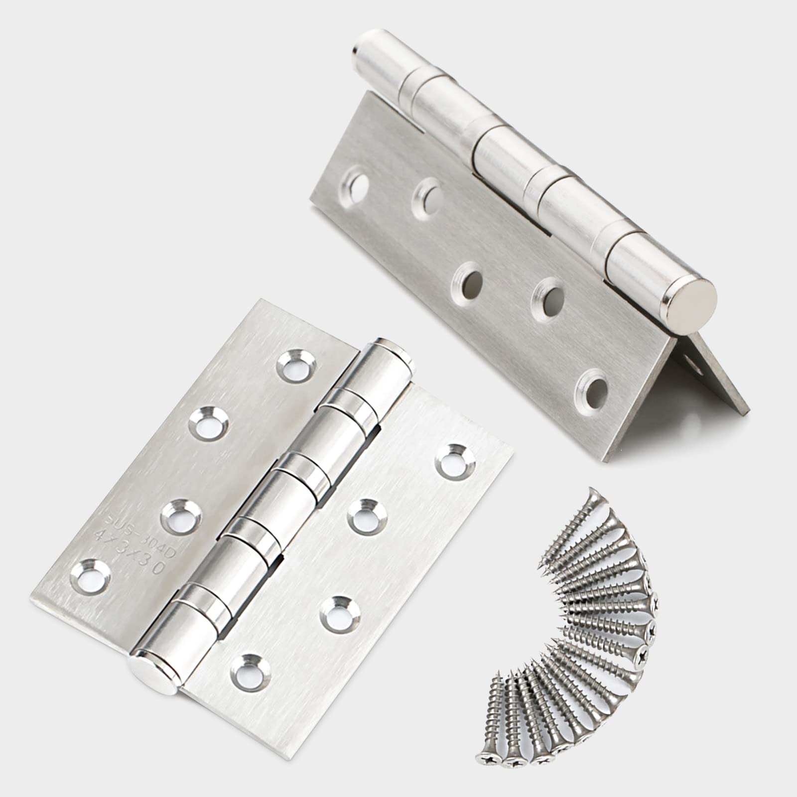 304 Stainless Steel Hinges 10cm x 7.6cm - Easy Install, 2 Pack - SuperSaverAU - view 1
