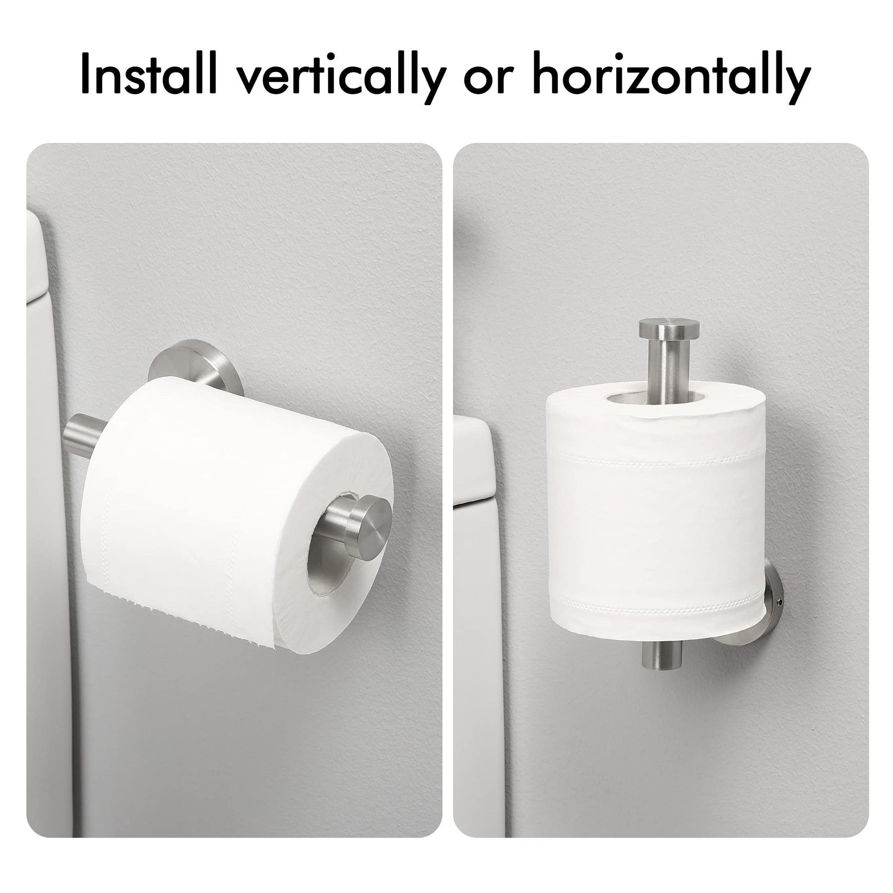 Brushed Silver Toilet Paper Holder, SUS304 Stainless Steel, 75mm x 155mm x 25mm - SuperSaverAU - view 1