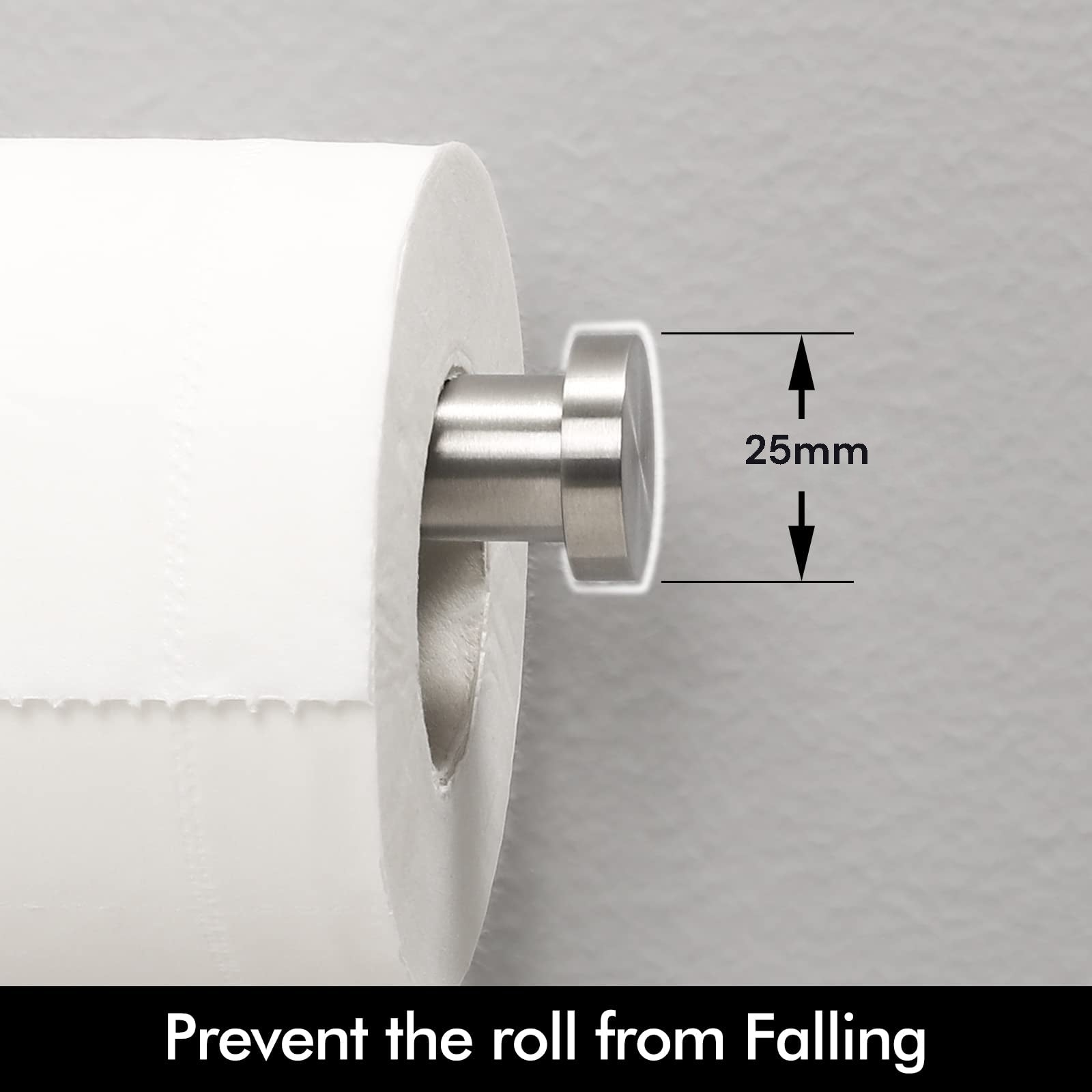 Brushed Silver Toilet Paper Holder, SUS304 Stainless Steel, 75mm x 155mm x 25mm - SuperSaverAU - view 6