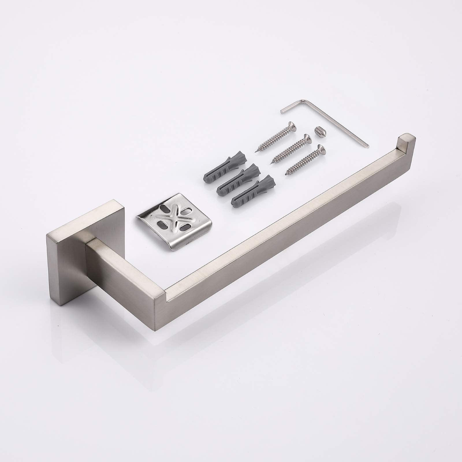 SUS304 Stainless Steel Square Hand Towel Holder Ring 25cm Brushed Nickel - SuperSaverAU - view 7