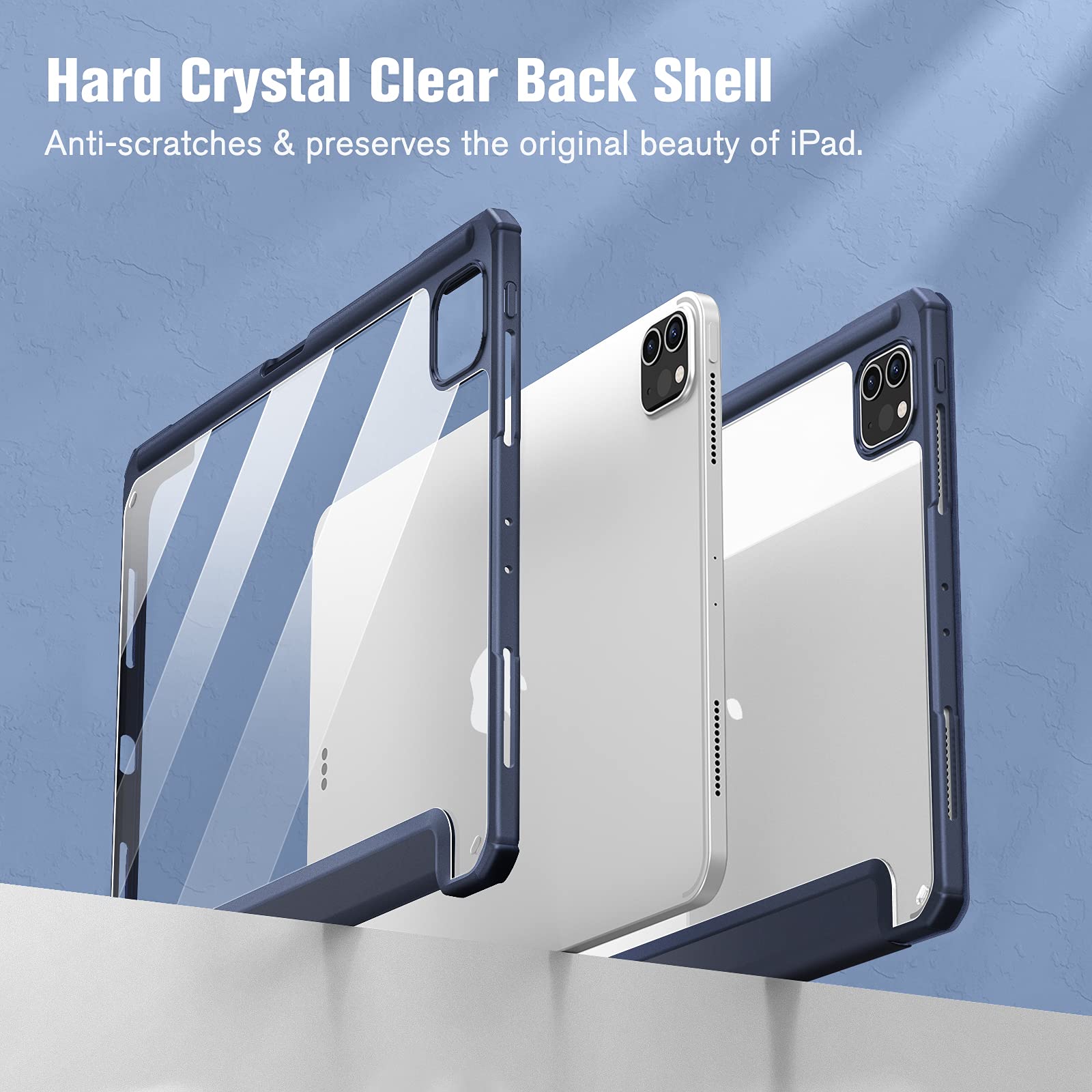 iPad Pro 11 Inch Case 2018-2022, Premium PU Leather, Built-in Stand, Clear Cover - SuperSaverAU - view 4