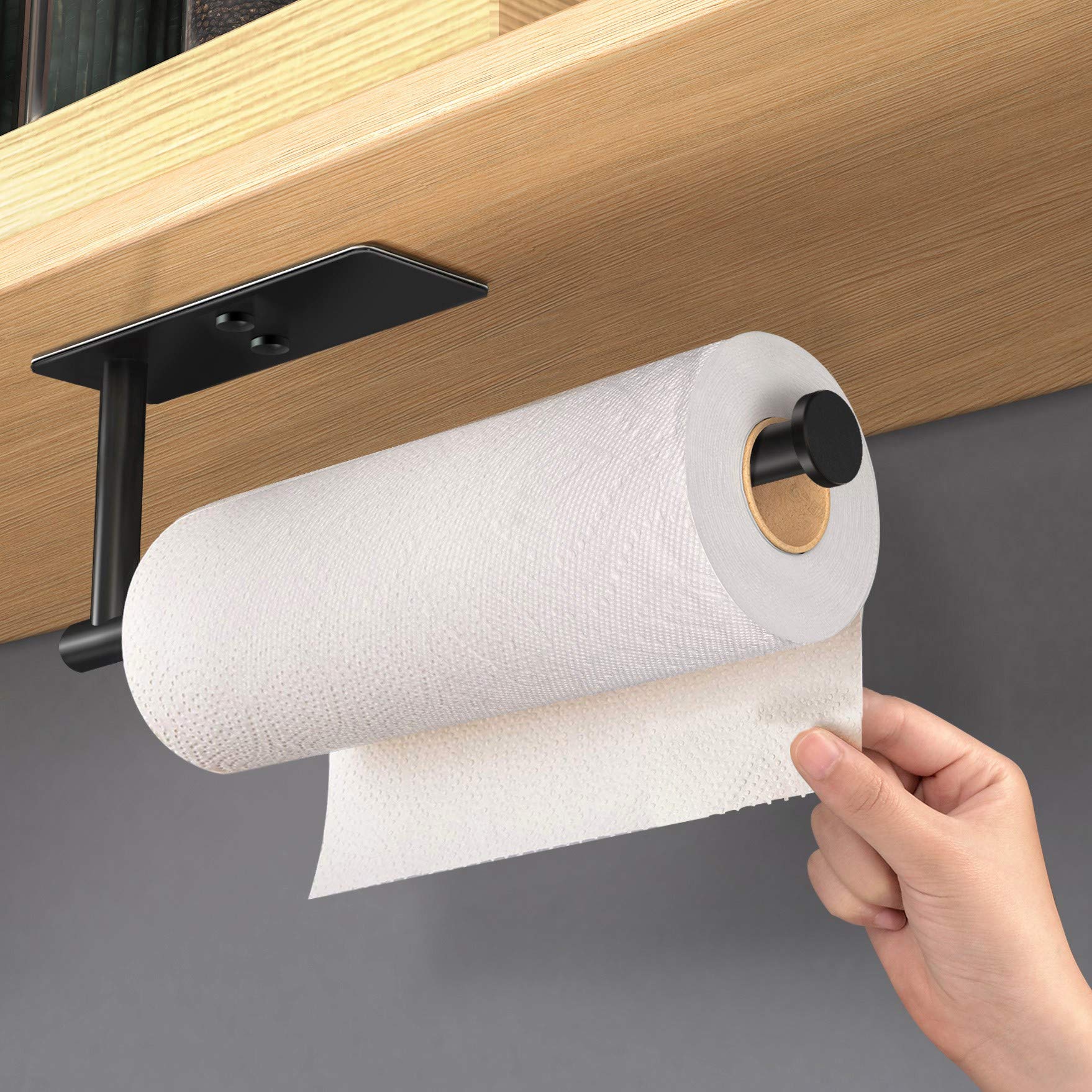 SUS 304 Stainless Steel Paper Towel Holder, 30cm, Waterproof, Black - SuperSaverAU - view 2