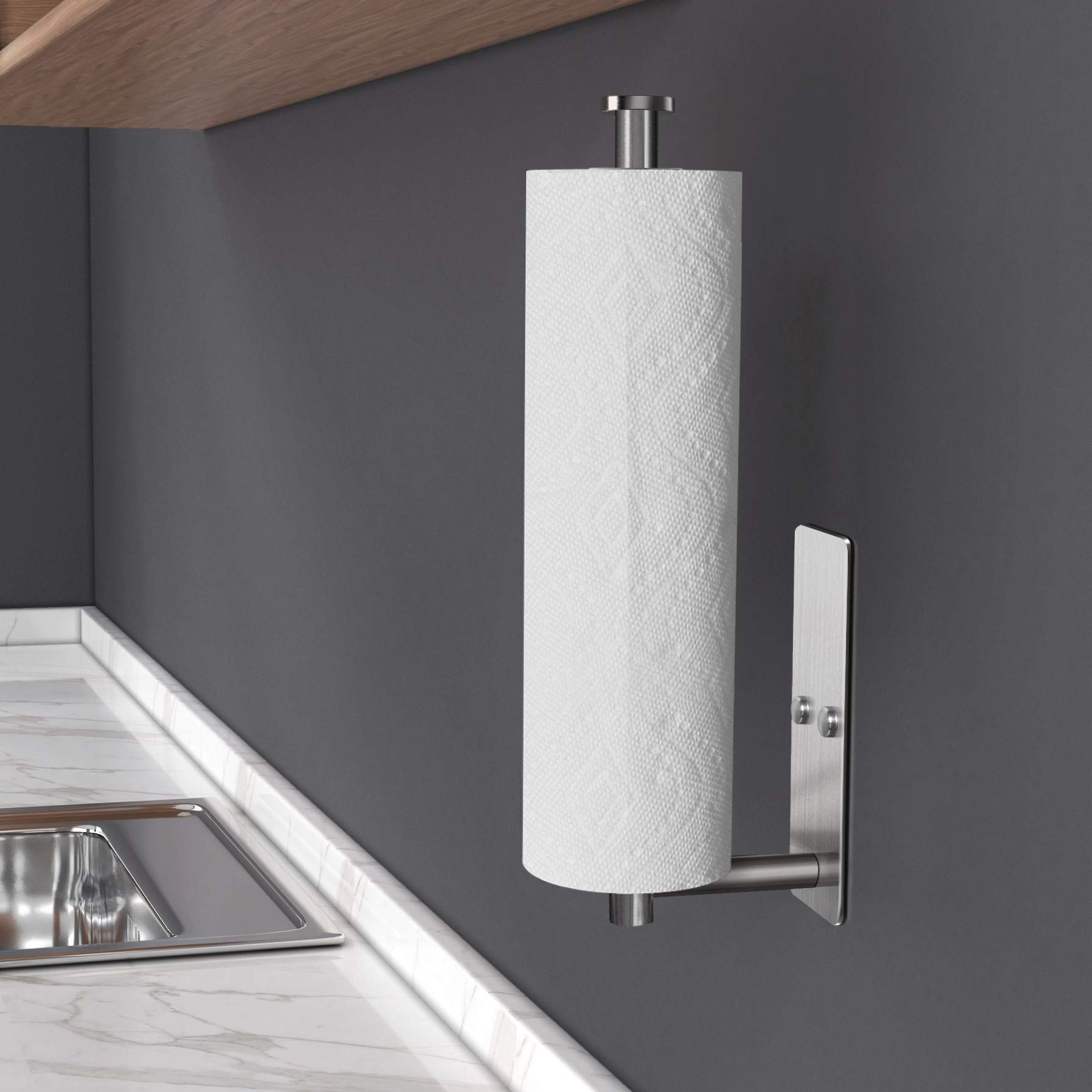 SUS 304 Stainless Steel Paper Towel Holder, 30cm, Waterproof, Wall Mount, Silver - SuperSaverAU - view 5