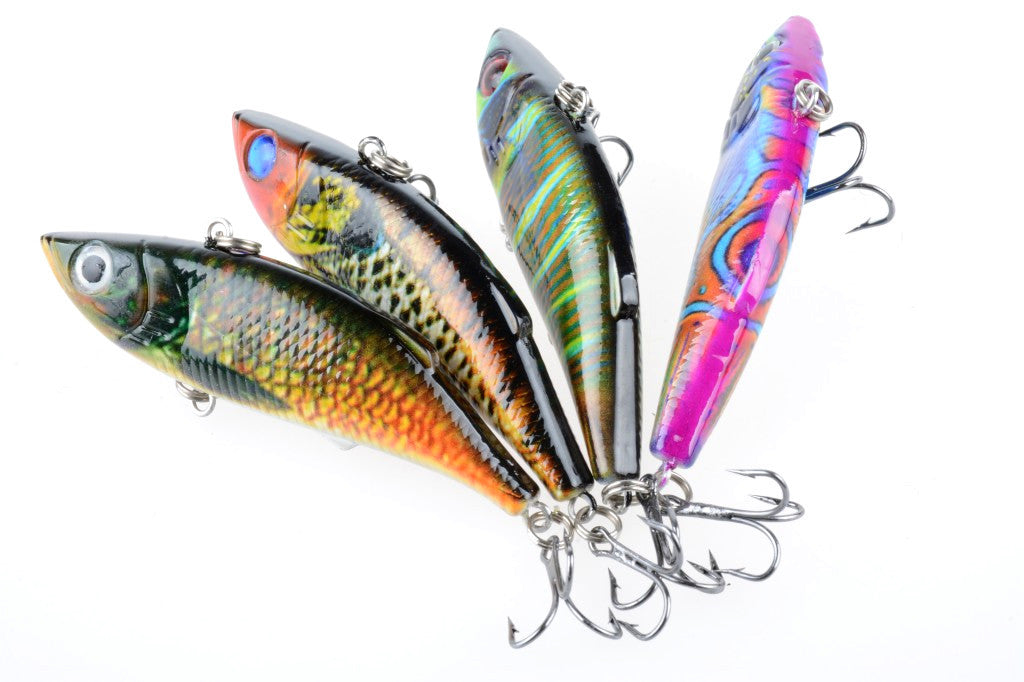 Vib Bait Fishing Lure 8cm 4x Lures Sharp Hooks Saltwater Freshwater - SuperSaverAU - view 1