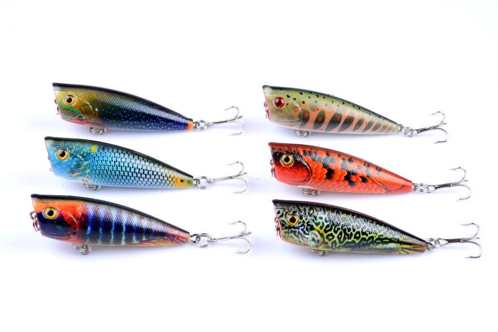6X 6cm Durable ABS Hard Plastic Popper Fishing Lures for Fresh/Saltwater - SuperSaverAU - view 1
