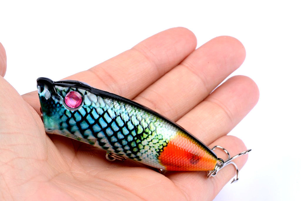 Durable ABS 6.5cm Popper Fishing Lures - 4 Colors, Sharp Hooks, Saltwater/Freshwater - SuperSaverAU - view 1
