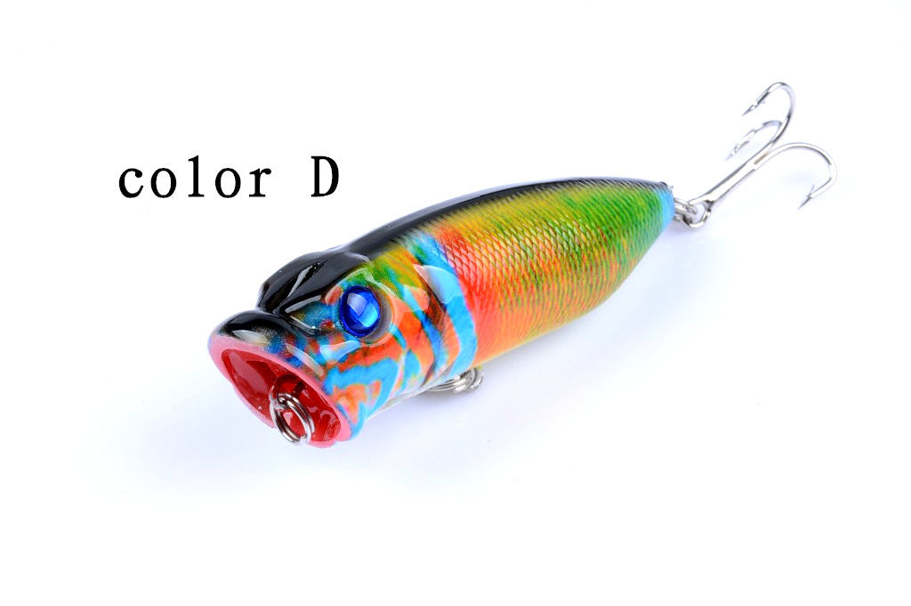Durable ABS 6.5cm Popper Fishing Lures - 4 Colors, Sharp Hooks, Saltwater/Freshwater - SuperSaverAU - view 3