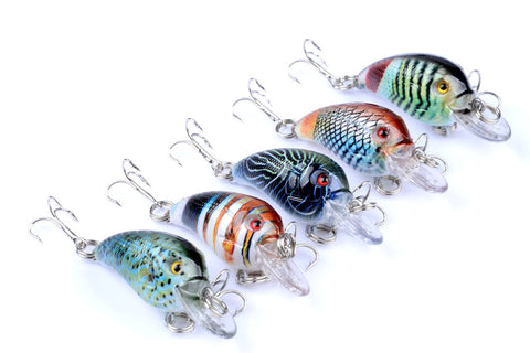 Durable ABS 4.5cm Popper Crank Bait Fishing Lure 5x Saltwater Surface Tackle - SuperSaverAU - view 1