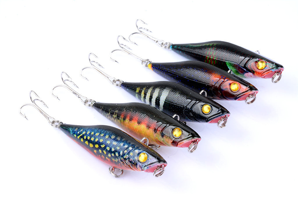 Durable ABS 7.5cm Fishing Lures 5x Popper Tackle for Fresh & Saltwater - SuperSaverAU - view 2