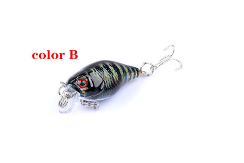 6X 4.3cm Durable ABS Hard Plastic Popper Crank Bait Fishing Lure Set - SuperSaverAU - view 1