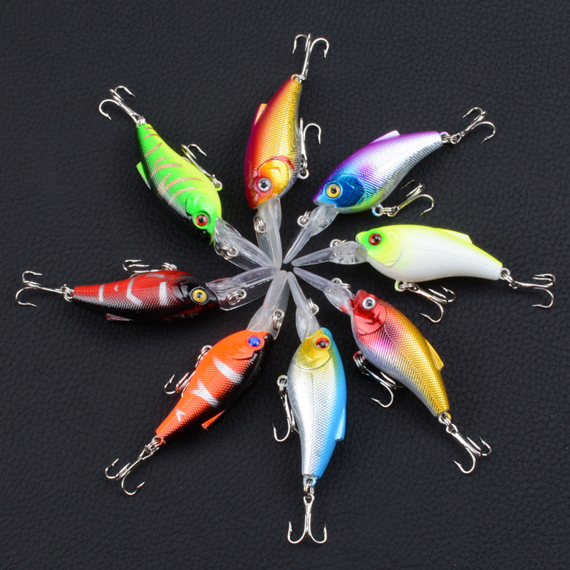 8x 7.5cm Durable ABS Popper Crank Bait Fishing Lure for Saltwater & Freshwater - SuperSaverAU - view 8