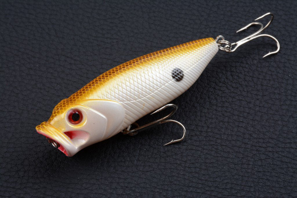 4X 8cm Popper Fishing Lure Set - Durable ABS, Sharp Hooks, Fresh/Saltwater - SuperSaverAU - view 6