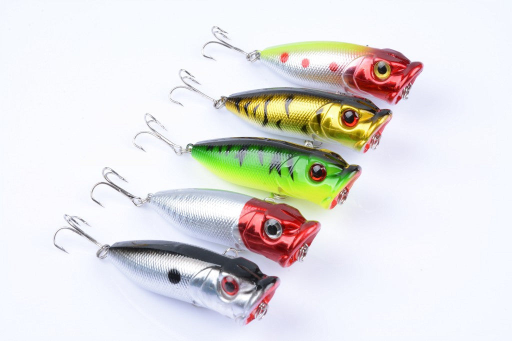 6.5cm Popper Fishing Lures - 5 Pack, Durable ABS, Sharp Hooks, Fresh/Saltwater - SuperSaverAU - view 3