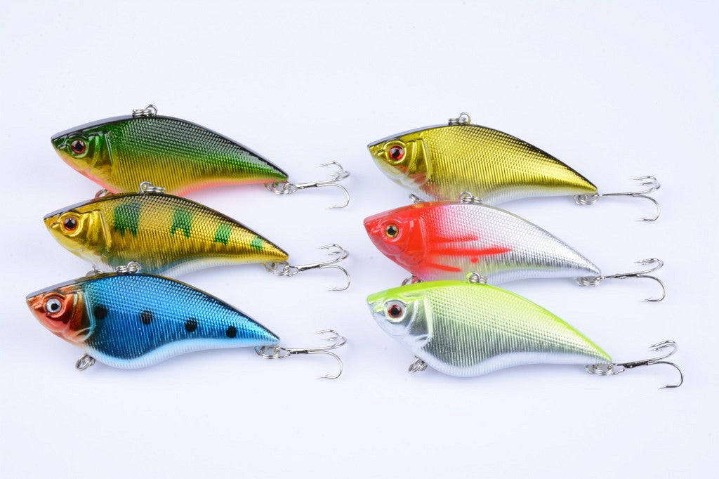 Vib Bait Fishing Lure 7cm 6x Saltwater Freshwater Sharp Hooks 3D Eyes - SuperSaverAU - view 2