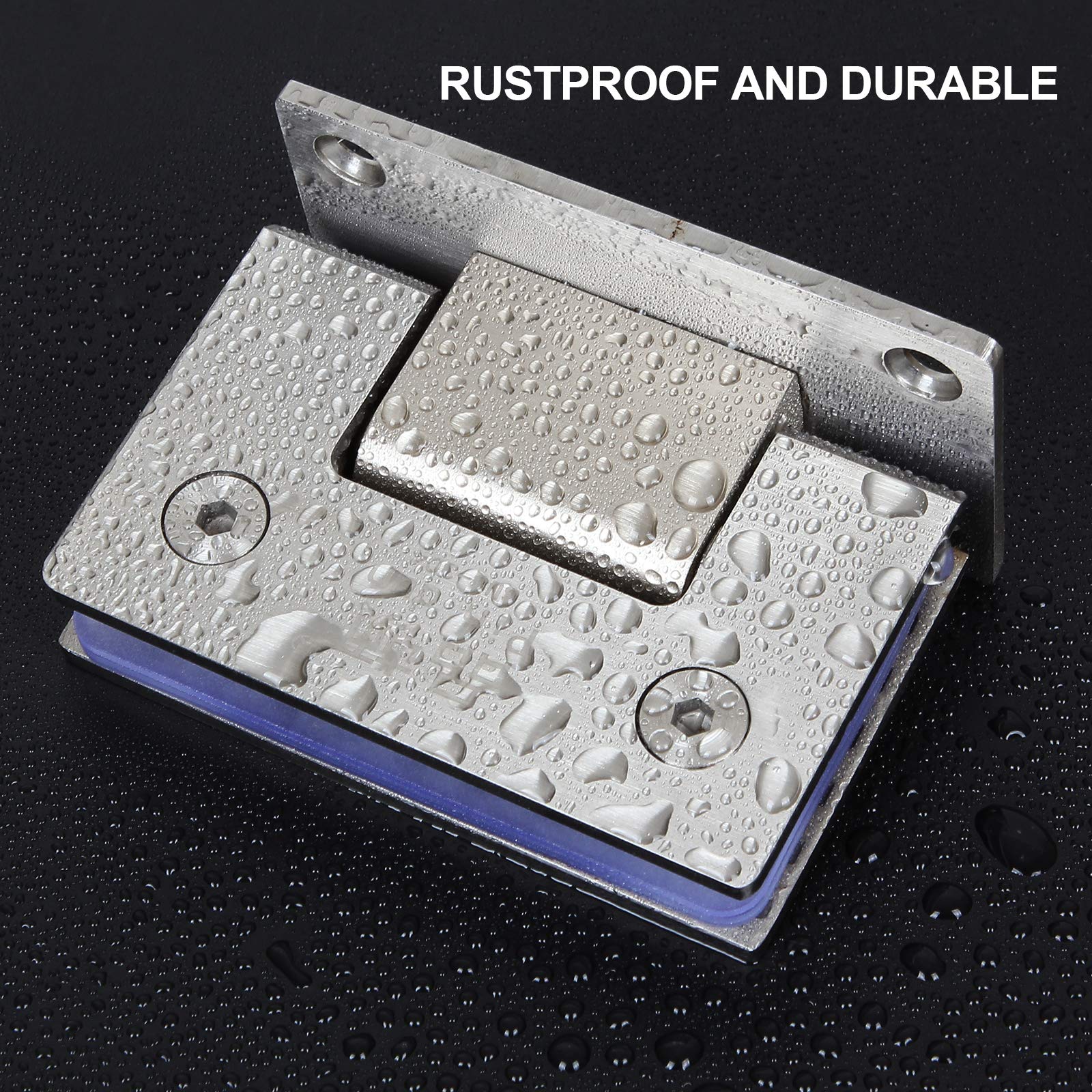 304 Stainless Steel 90 Degree Glass Door Hinge, 4mm Thick, Self Closing - SuperSaverAU - view 2