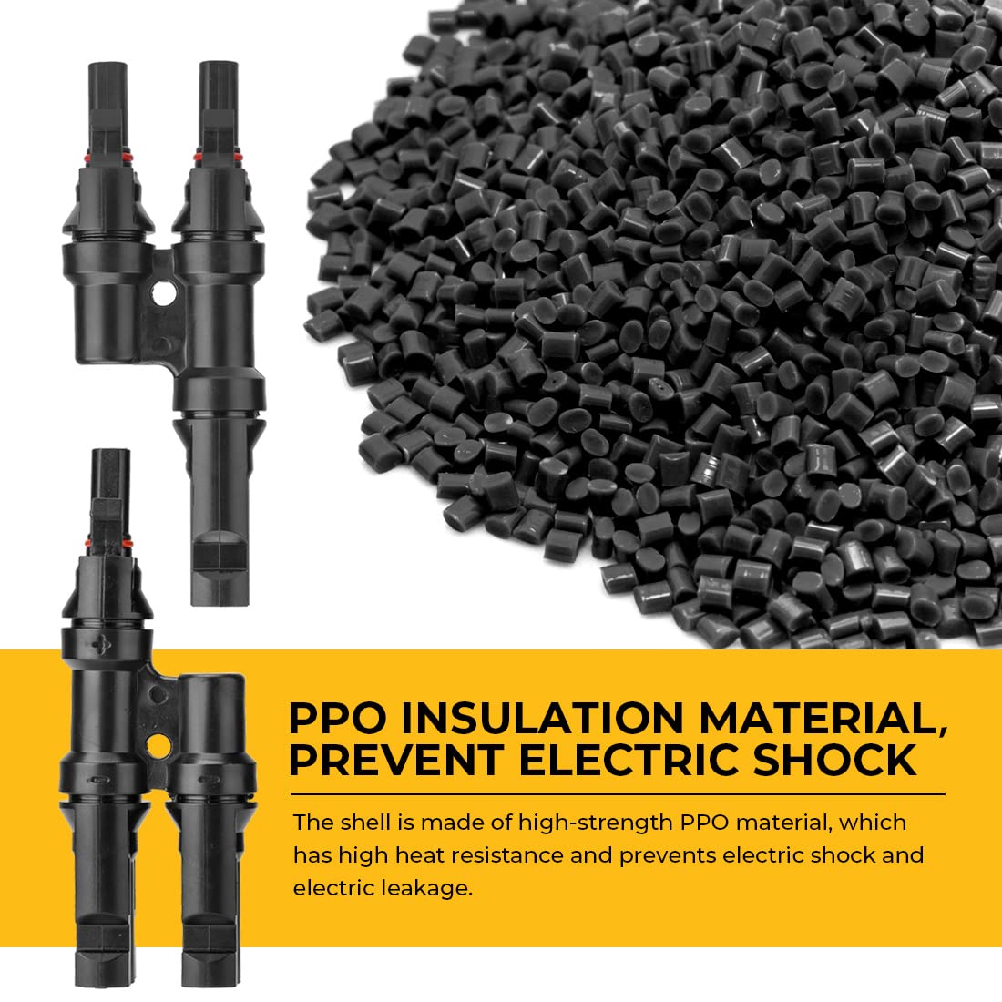 Premium 2 to 1 Waterproof Solar PV Branch Connectors 1 Pair