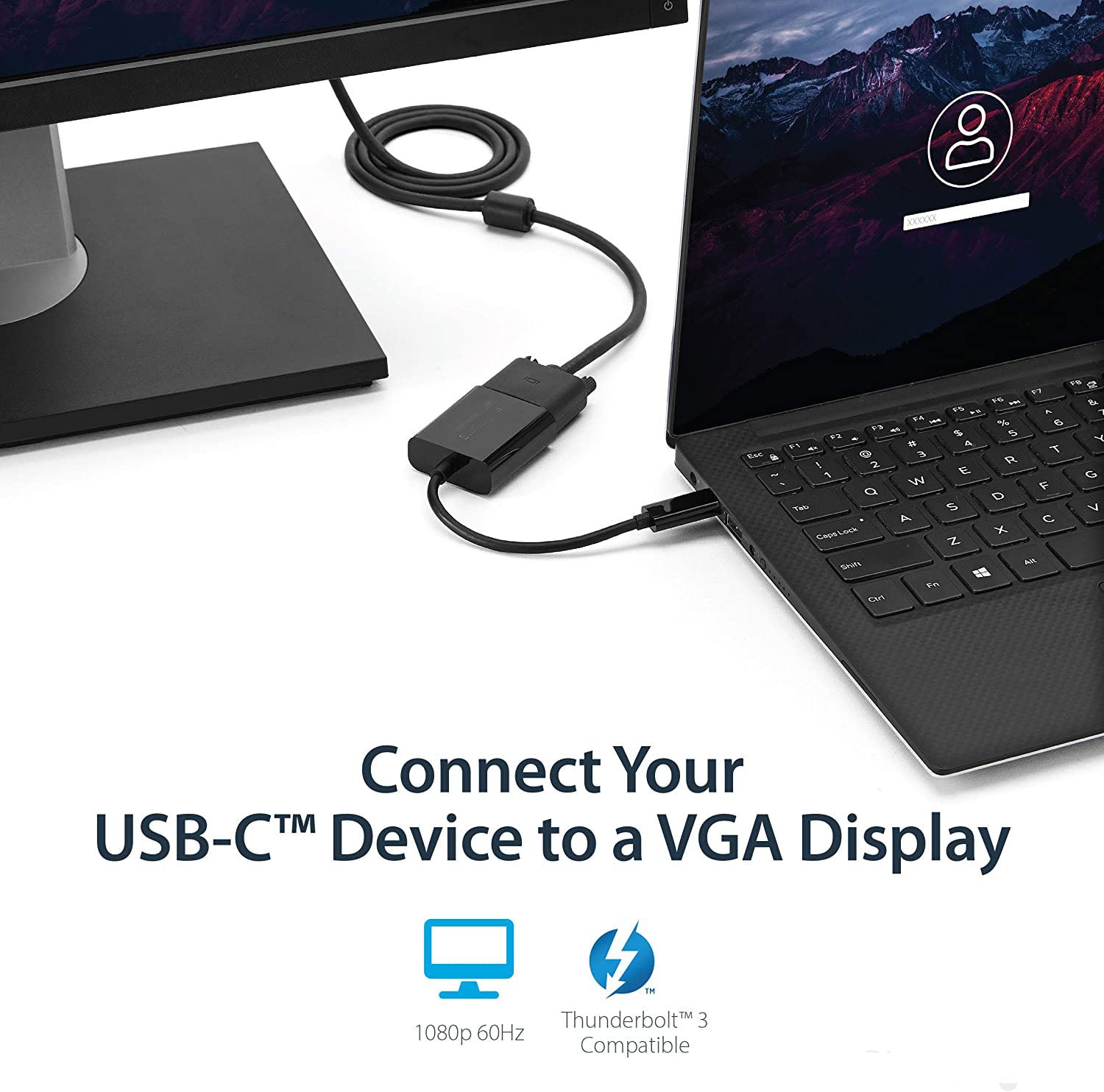 USB-C Type C USB 3.1 Male to VGA Female Monitor Projector Adapter Cable Macbook - SuperSaverAU - view 2