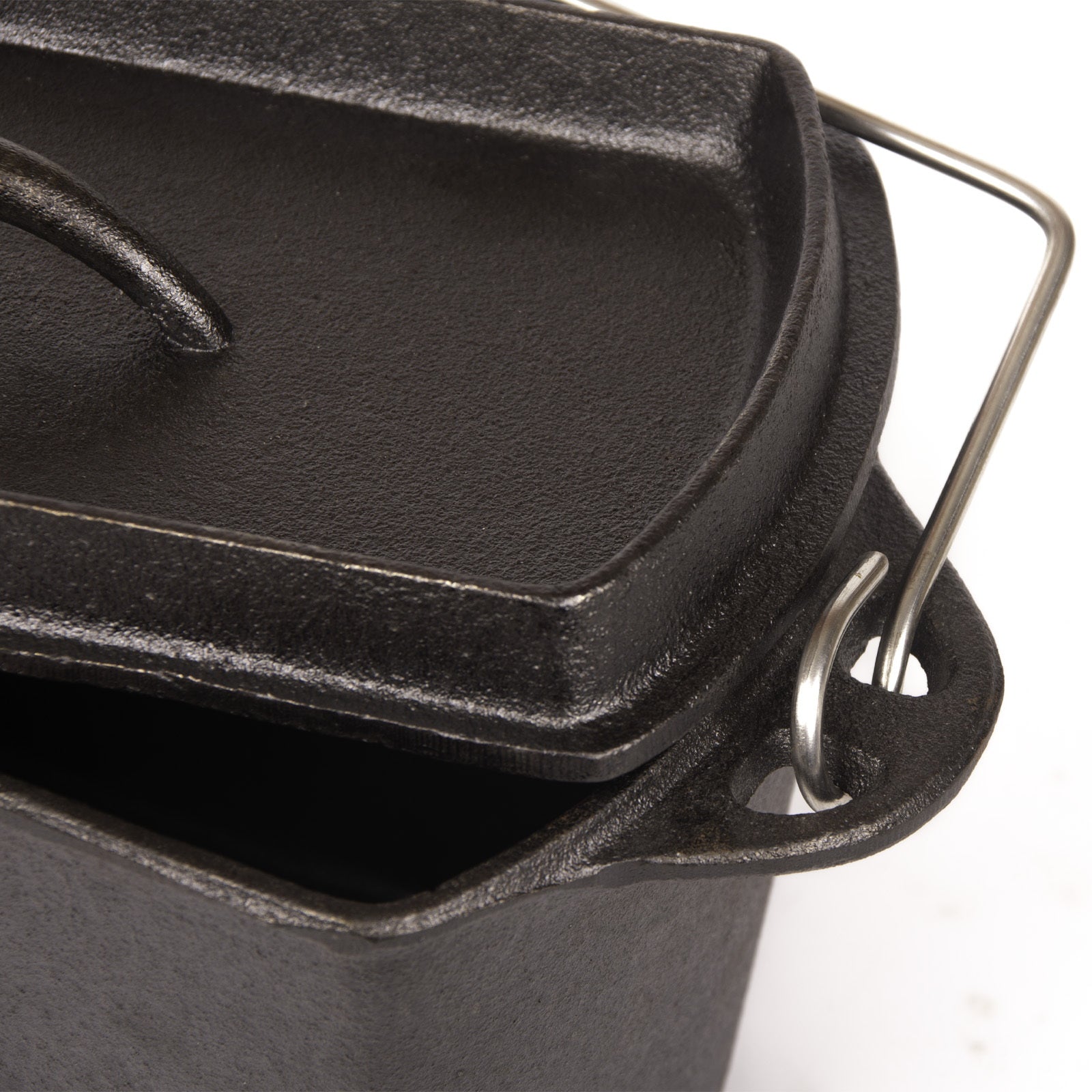 Cast Iron Bread Pan with Lid, Non-Stick, 27cm x 21cm x 17cm, Durable Baking - SuperSaverAU - view 6
