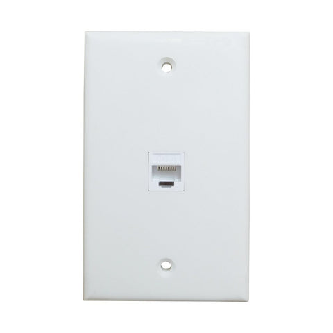 Premium 1 Port Cat6 Ethernet Wall Plate Adapter with Keystone Coupler