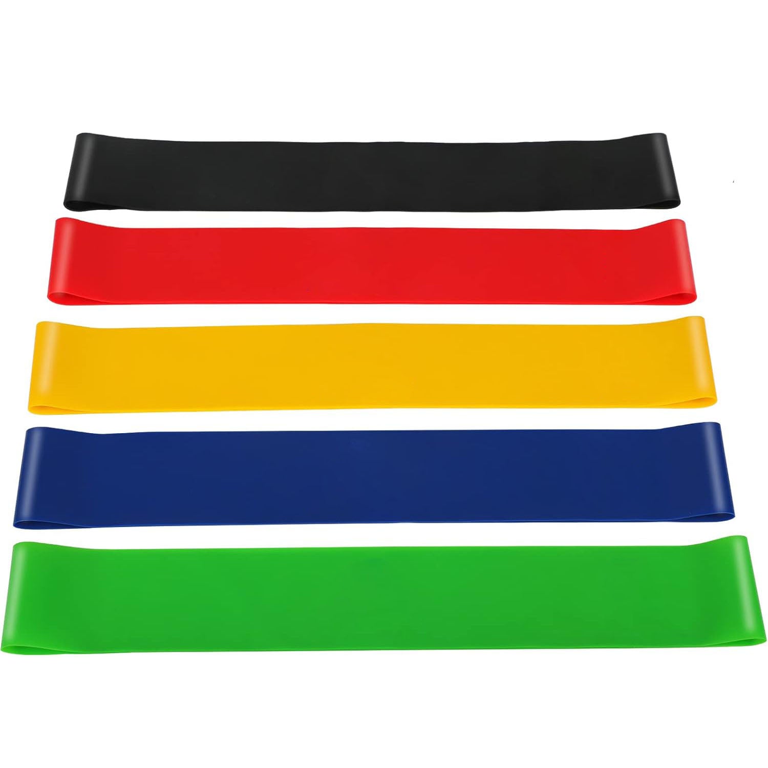 Premium Natural Rubber Resistance Bands Set with 5 Levels - 5 Pieces