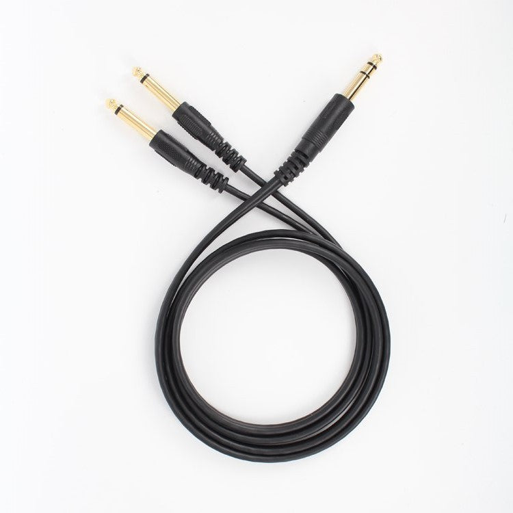 1.5m Gold Plated 6.35mm Male to 2x 6.35mm Male Mono Y Splitter Audio Cable - SuperSaverAU - view 1