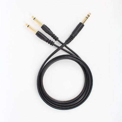 1.5m Gold Plated 6.35mm Male to 2x 6.35mm Male Mono Y Splitter Audio Cable - SuperSaverAU - view 1