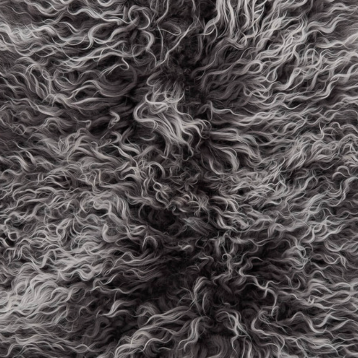 Interior Ave - Mongolian Fur Throw - 90CM - Charcoal Snow - SuperSaverAU - view 2