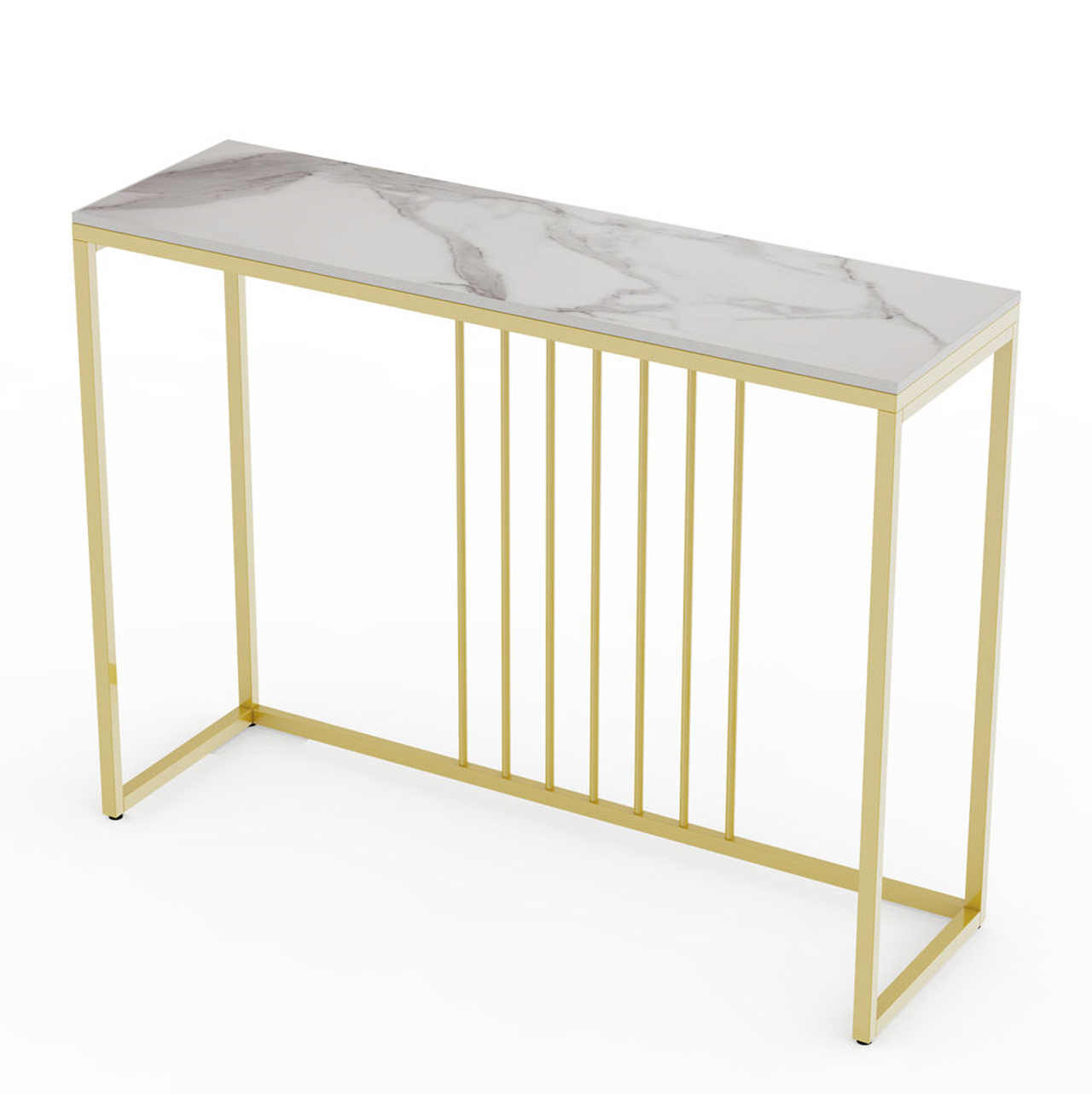 Interior Ave Stone Marble Console Table - Black & White, 100x30x78.5cm - SuperSaverAU - view 3