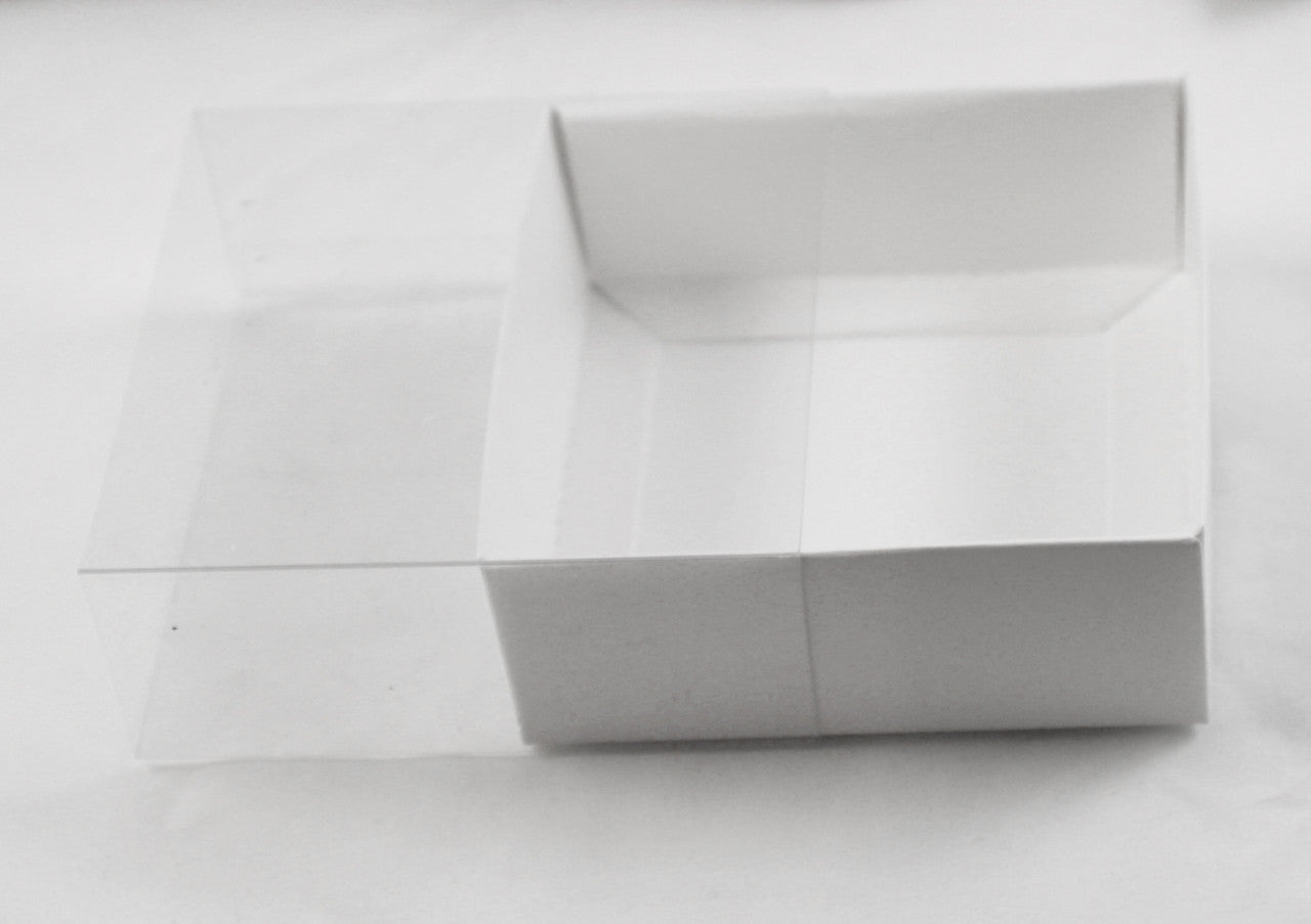 10pk White Square Presentation Box (8x8x2cm) w/ Clear PVC Lid - SuperSaverAU - view 4