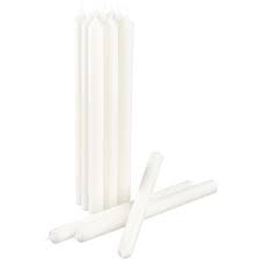 10 pack white wax 20cm taper church house vigil candleabra candle 2CM WIDE - SuperSaverAU - view 1