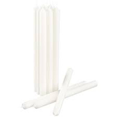 10 pack white wax 20cm taper church house vigil candleabra candle 2CM WIDE - SuperSaverAU - view 1