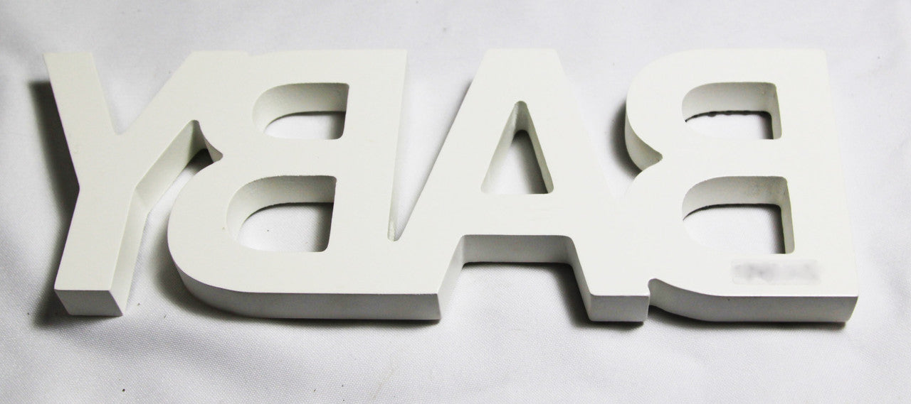 White Baby Nursery Sign Plaque Plate 30cm with Diamante Crystals - Newborn Gift - SuperSaverAU - view 5
