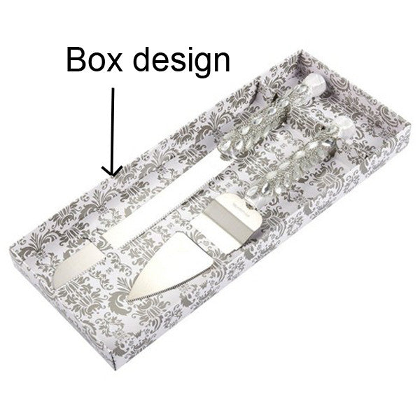 Bride and Groom Wedding Cake Server Set - Silver-Plated Knife & Server, Boxed - SuperSaverAU - view 5